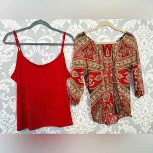 4/$25 • INC International Concepts Paisley Print Blouse Set‎
